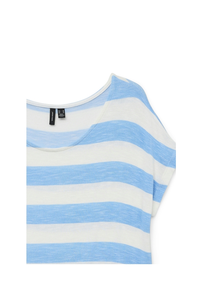 VMWIDE STRIPE SL TOP JRS NOOS 10190017 Azure Blue/ Snow White